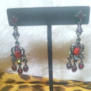 Red Chandelier Earrings